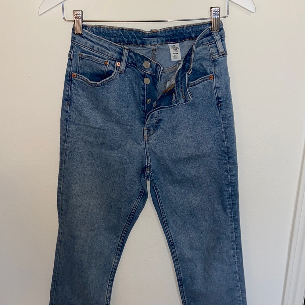 H&M-light blue high rise jeans